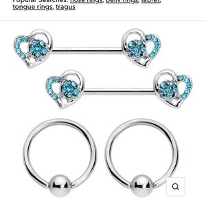 14g barbell and ring set